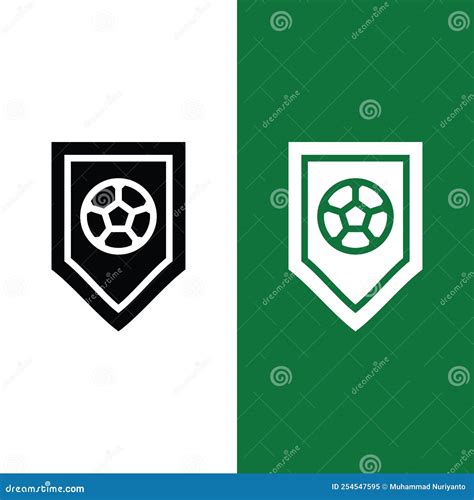 Football Or Soccer Team Badge Icon Logo In Glyph Style Stock Vector