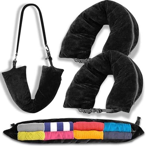 2pcs Stuffable Travel Pillow Stuffable Neck Pillow For Travel Soft Velvet Stuffa Ebay