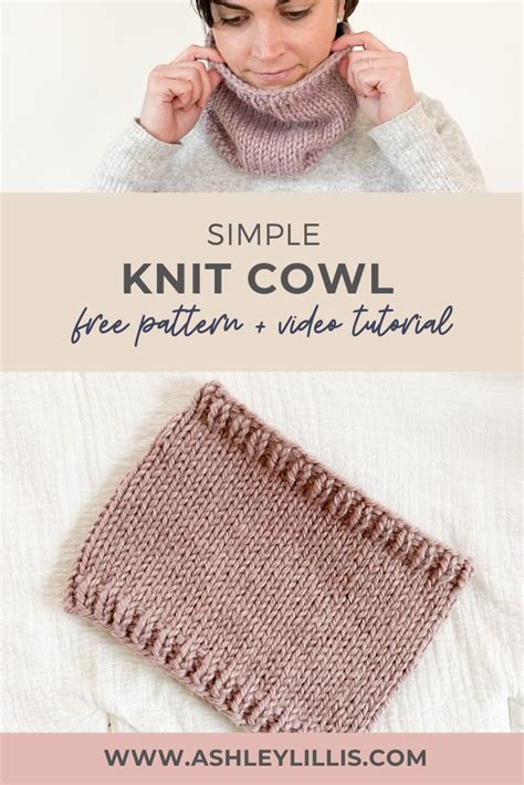 How To Knit A Cowl Scarf In The Round For Beginners Easy Pattern