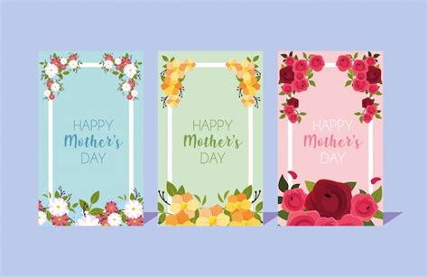 Premium Vector | Happy mother day card with mom and son