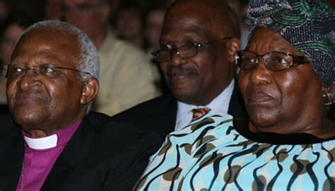 Desmond Tutu with his wife at the awarding ceremony of the honorary ...