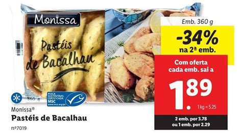 Promoção Monissa Pastéis de Bacalhau Emb 360 g em Lidl