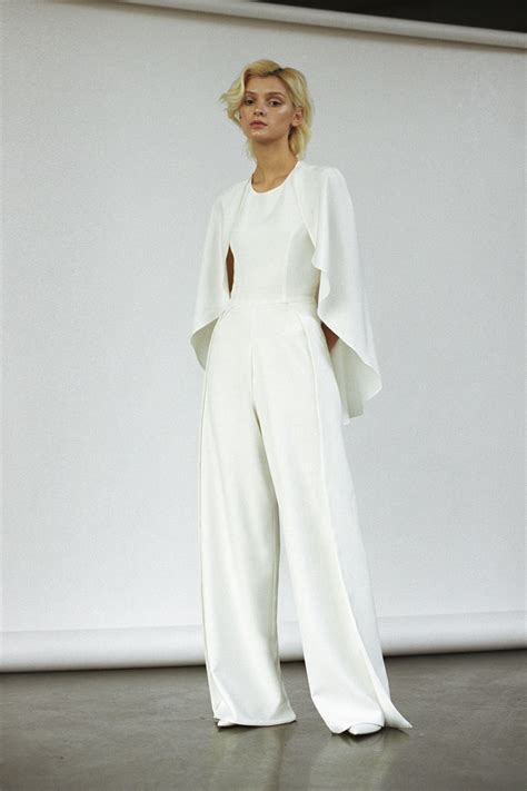 Modern Bridal Jumpsuit Minimalist Off White Wedding Pantsuit Etsy