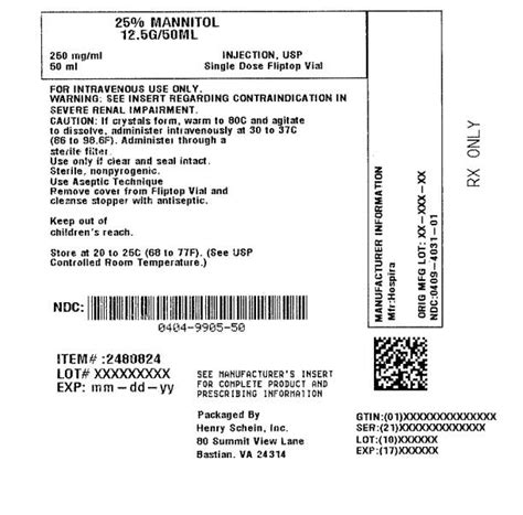 Mannitol Injection Package Insert Prescribing Information