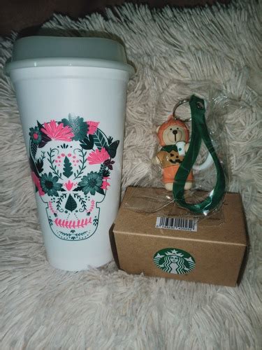 Vaso Starbucks Calavera Y Llavero Halloween Env O Gratis