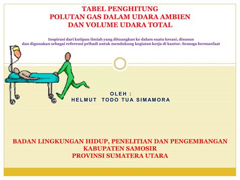 Tabel Penghitung Polutan Gas Dalam Udara Ambien Dan Volume Udara Total