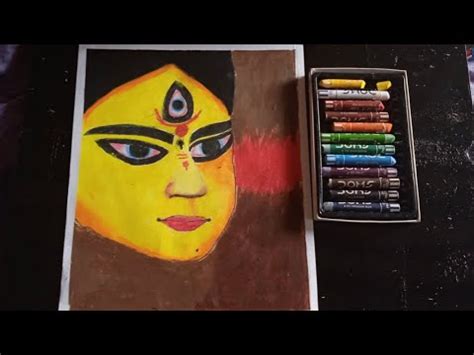 Maa Durga Face Oil Pastel Drawing Durga Puja Easy Pastel Colour