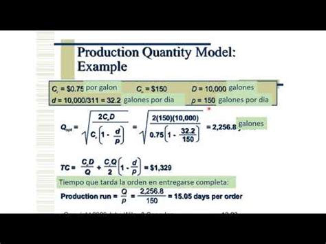 ININ 4007 Leccion 7 4 Modelo EOQ Con Recibo Gradual YouTube