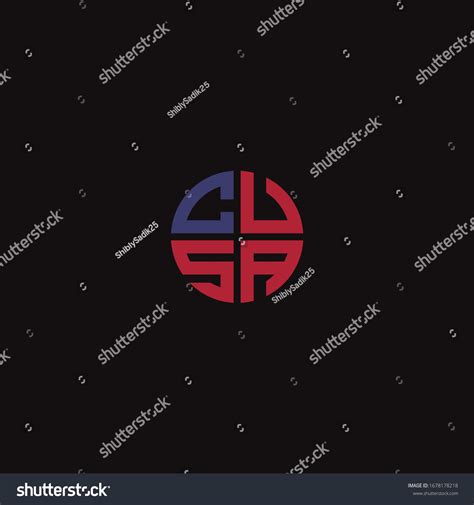 Cusa Unique Monogram Style Vector Logo Stock Vector Royalty Free