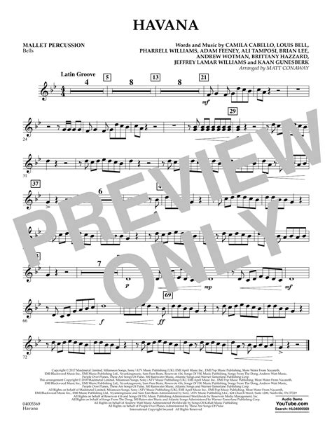 Havana Mallet Percussion By Matt Conaway Sheet Music For Concert Band