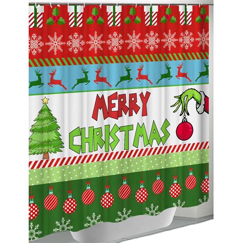 Grinch Christmas 72 X 72 Fabric Shower Curtain