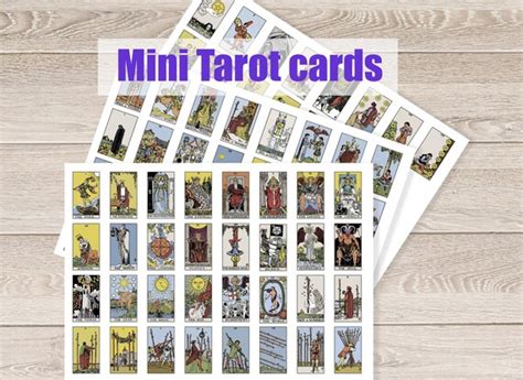 Miniature Tarot Cards Printable Packmini Tarot Card Deck Etsy