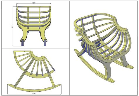 Rocking Chair Dxf Cnc Plan Parametric Furniture Plywood Etsy