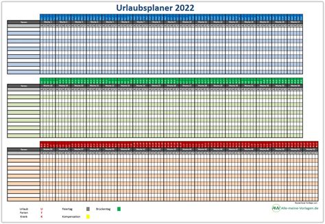 Urlaubsplaner 2022 für Excel Alle meine Vorlagen de