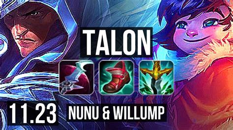 Talon Vs Nunu And Willump Jng 6 Solo Kills 500 Games Godlike Br