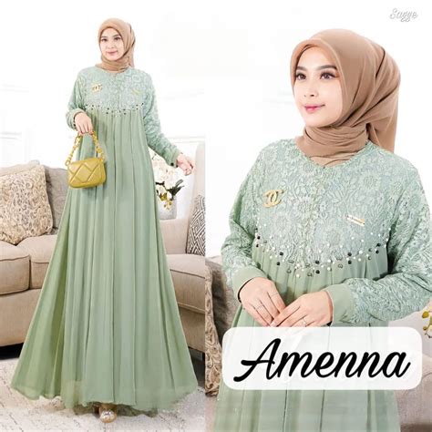 Jual Ameena Dress Burkat Premium Dress Ameena Baju Kondangan Terbaru