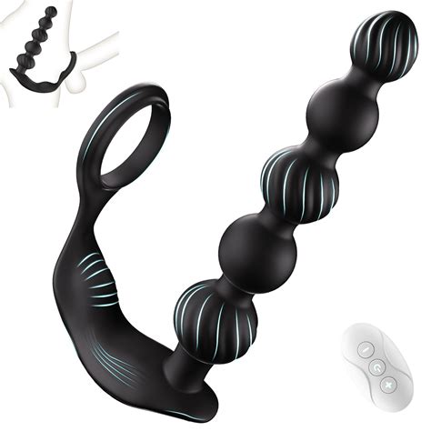 Amazon Vibrating Anal Beads Butt Plug With Penis Cock Ring Anal Vibrator With Vibration