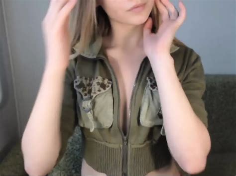 Pretty Blonde Teen Flashes Tits On Webcam