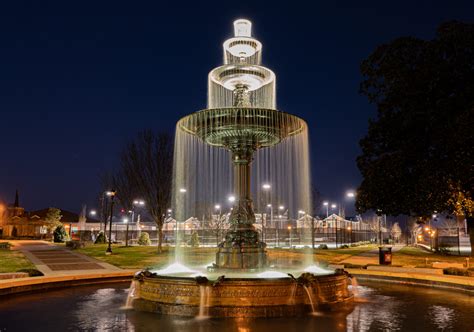 Fountain Night Water Royalty Free Photo