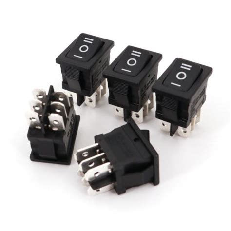 5Pcs RLEIL RL3-10 15x21mm 6-Pin ON-OFF-ON Latching DPDT Mini Rocker ...