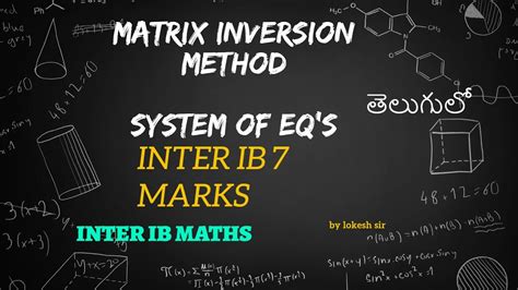 Matrix Inversion Method Matrices System Of Equations Finding