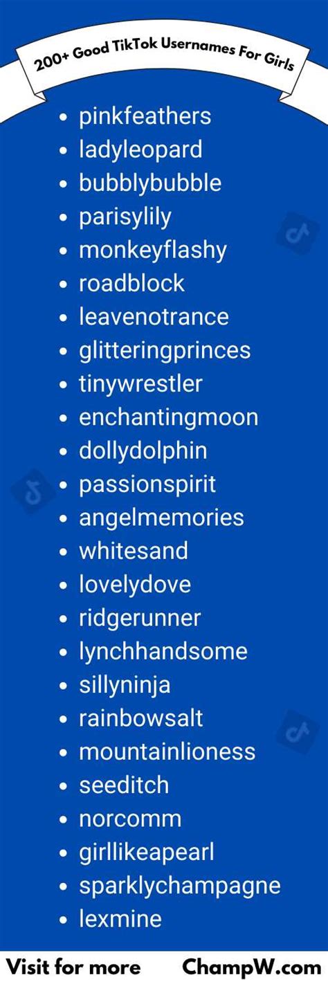200 Good Tiktok Usernames For Girls To Gain Followers