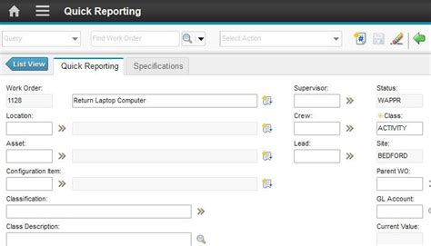 maximo quick reporting application  dont