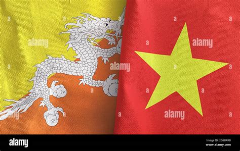 Vietnam And Bhutan Two Flags Textile Cloth D Rendering Stock Photo Alamy