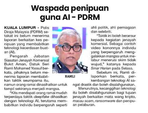 Julai Waspada Penipuan Guna Ai Pdrm