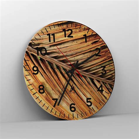 Horloge Murale Arttor Or De Noix De Coco Cadran Chiffres Forme