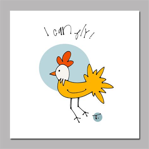 Optimistic Chicken Digital Print The Daily Quipple