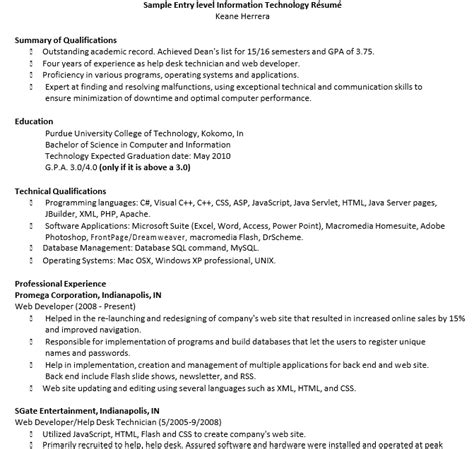 10 Information Technology Resume Sample Template Creator