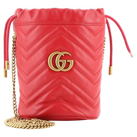 Gucci Red Velvet Mini Gg Marmont Shoulder Bag At 1stdibs