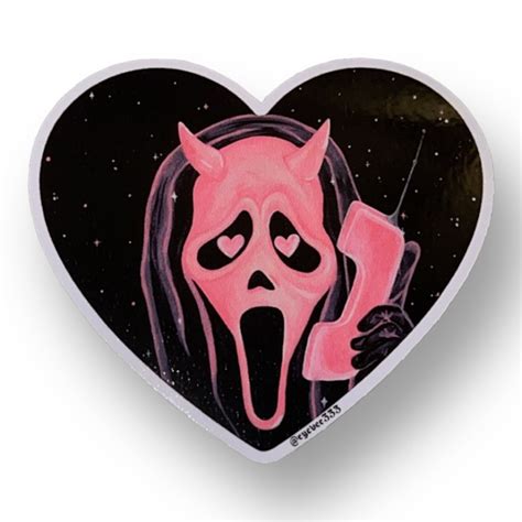 Ghostface Scream Fan Art Pink Ghostface Heart Eyes 3 Etsy