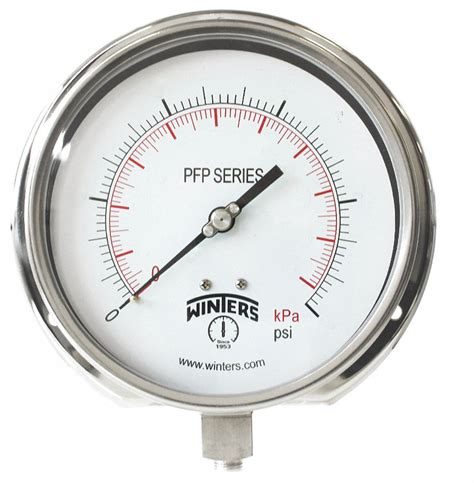 WINTERS INSTRUMENTS Pressure Gauge, 0 to 160 psi Range, 1/4 in NPT ...