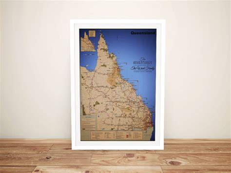 Buy A Framed Detailed Map Of Queensland