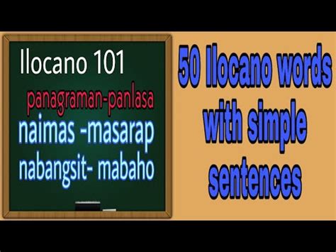 Basic Ilocano Words With Sentences Tagalog Ilocano Dictionry