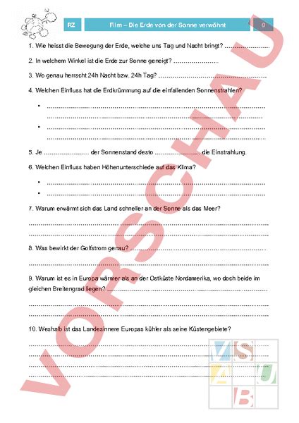 Arbeitsblatt Klima Geographie Anderes Thema