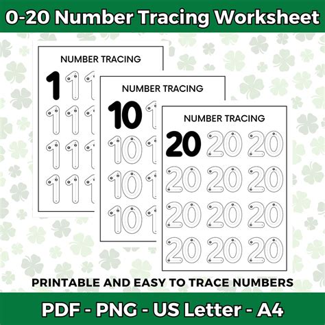 0 20 Number Tracing Worksheet Printable Number Tracing Easy To Trace