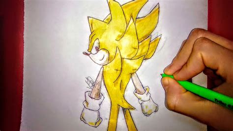 Como Dibujar A Super Sonic How To Draw Super Sonic Valentino Art Youtube