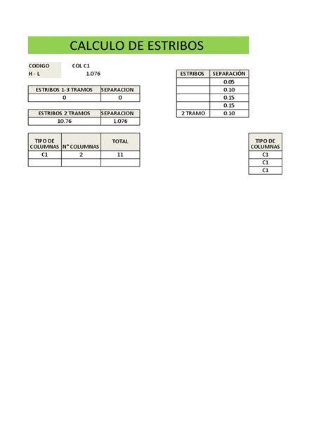 Calculo De Estribos En Columnas Y Vigas Project Pdf