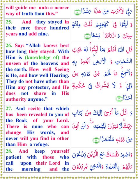 Surah Kahf Arabic Text