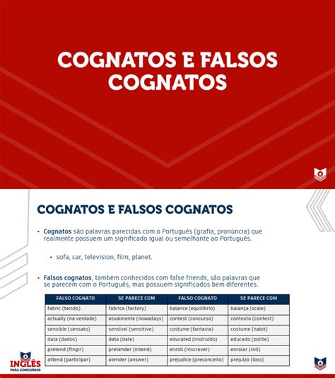 O Que É Falso Cognatos - Falsos Cognatos: Definição e Exemplos | PDF