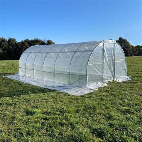 Serre de jardin tunnel 3 m x 6 m 18 m2 en acier galvanisé 2 Portes