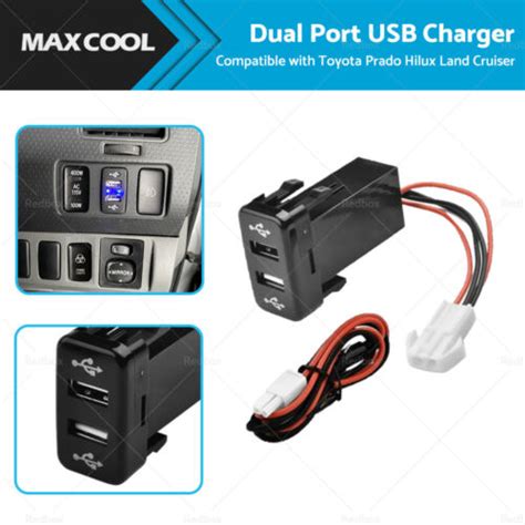 Suitable For Toyota Hilux Prado Land Cruiser Dual Usb Socket Audio Charger Ebay