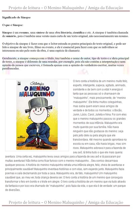 Projeto De Leitura O Menino Maluquinho Sinopse Capa Do Livro