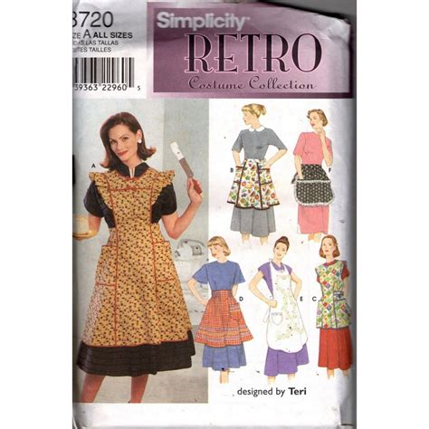 Retro Costume Collection Apron Sewing Pattern Simplicity 8720 Uncut Ebay