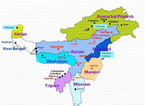 northeastern north east india states tourism map transport