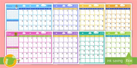 Calendario Anual Tem Tico Teacher Made Twinkl