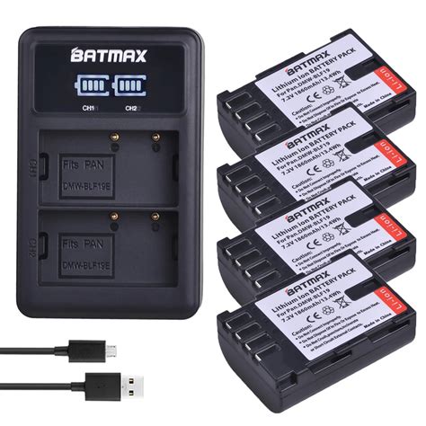 Batmax Pcs Dmw Blf Dmw Blf E Mah Battery Led Dual Usb Charger